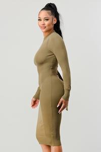 Ribbed Dress W/Back Tie