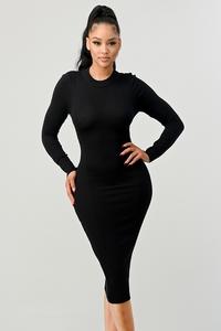 Ribbed Dress W/Back Tie